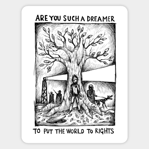 Are you such a dreamer? - 2+2=5 - illustrated lyrics Sticker by bangart